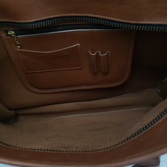 Laura USA Soft Leather Laptop Briefcase Handles Shoulder Strap Brown - Picture 6 of 11